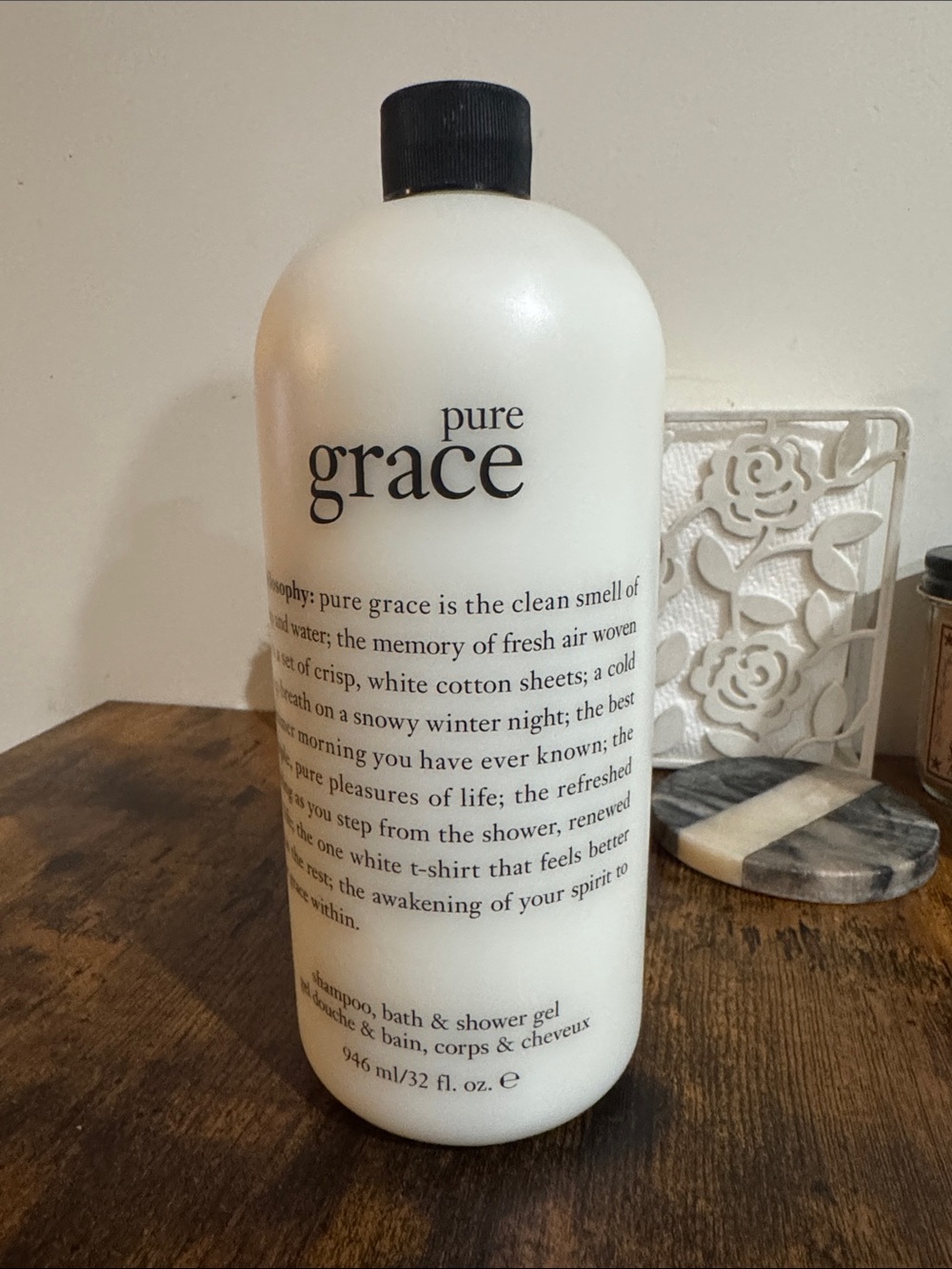 Philosophy Pure Grace 3-in-1 Shampoo, Bath & Shower Gel – Jumbo 32 oz